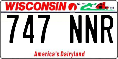 WI license plate 747NNR