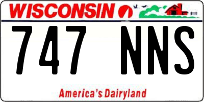 WI license plate 747NNS