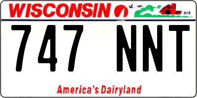 WI license plate 747NNT