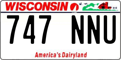 WI license plate 747NNU