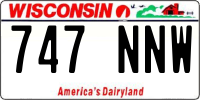 WI license plate 747NNW