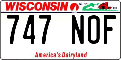 WI license plate 747NOF
