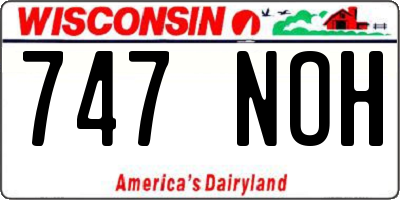 WI license plate 747NOH
