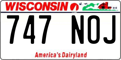 WI license plate 747NOJ