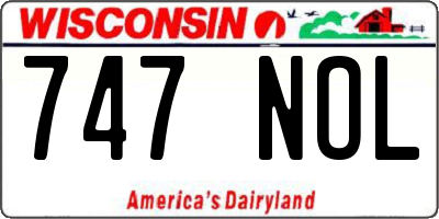 WI license plate 747NOL