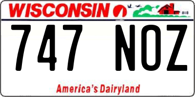 WI license plate 747NOZ