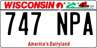 WI license plate 747NPA