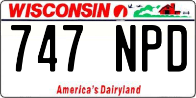 WI license plate 747NPD