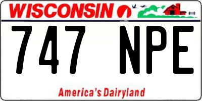 WI license plate 747NPE