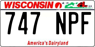 WI license plate 747NPF
