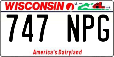 WI license plate 747NPG