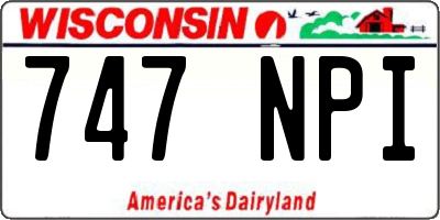 WI license plate 747NPI