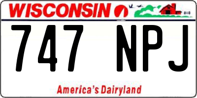 WI license plate 747NPJ