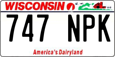 WI license plate 747NPK