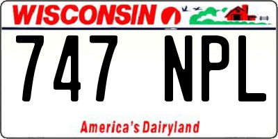 WI license plate 747NPL