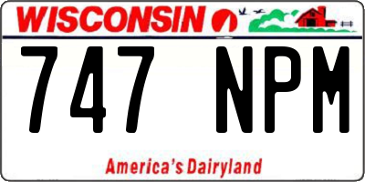 WI license plate 747NPM
