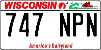 WI license plate 747NPN
