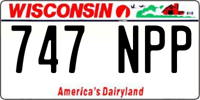 WI license plate 747NPP