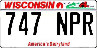 WI license plate 747NPR