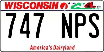 WI license plate 747NPS