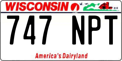 WI license plate 747NPT