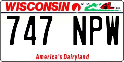 WI license plate 747NPW