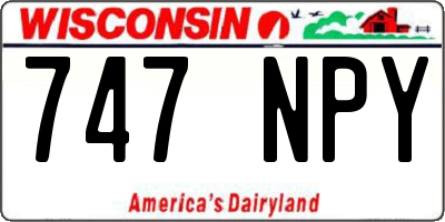 WI license plate 747NPY