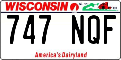 WI license plate 747NQF