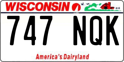 WI license plate 747NQK