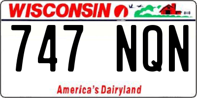 WI license plate 747NQN