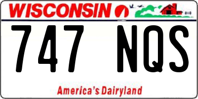 WI license plate 747NQS