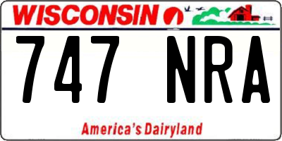 WI license plate 747NRA