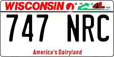 WI license plate 747NRC
