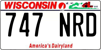 WI license plate 747NRD