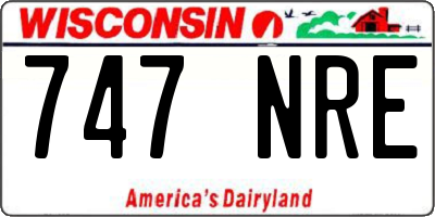 WI license plate 747NRE