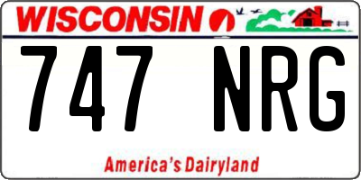 WI license plate 747NRG