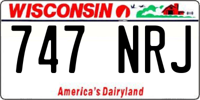 WI license plate 747NRJ