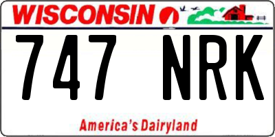 WI license plate 747NRK