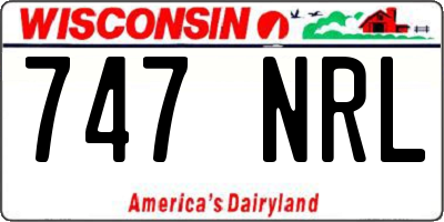 WI license plate 747NRL