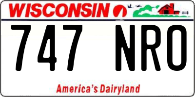 WI license plate 747NRO