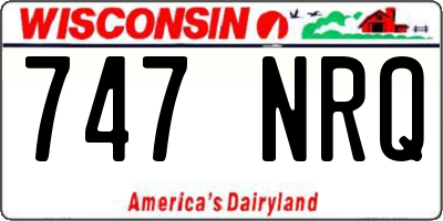 WI license plate 747NRQ