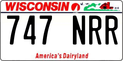 WI license plate 747NRR