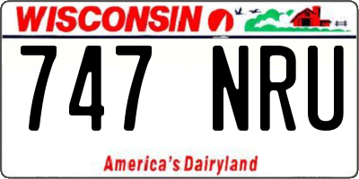 WI license plate 747NRU