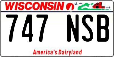 WI license plate 747NSB