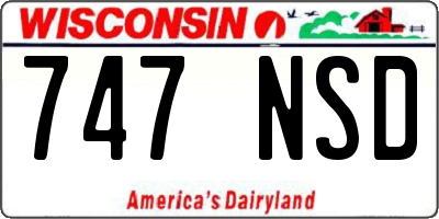 WI license plate 747NSD