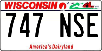 WI license plate 747NSE