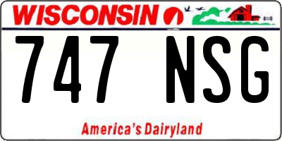 WI license plate 747NSG