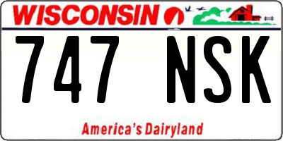 WI license plate 747NSK
