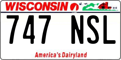 WI license plate 747NSL