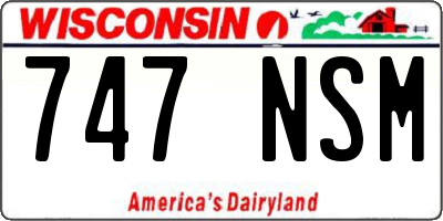WI license plate 747NSM